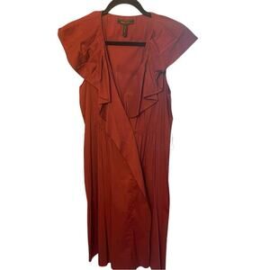 BCBGMaxAzria Deep Red Faux Wrap Dress, Special Event, Parties, Wedding Guest, S